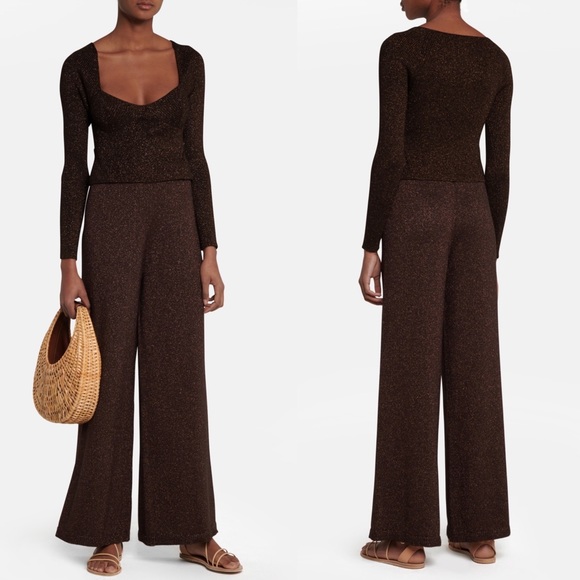🤎NEW STAUD brown Cerro metallic sweater, size L - Picture 1 of 15
